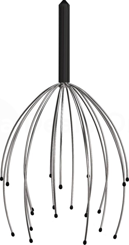 Regal Tech Araignée de massage - Araignée de massage de tête - Araignée de tête - Massage - Acier inoxydable - Zwart