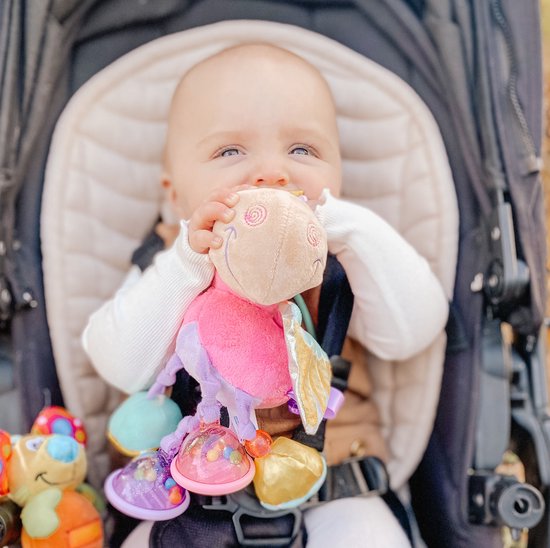 Playgro Clip Clop Rammelaar Unicorn Eenhoorn Roze - Activiteitenspeeltje - Rammelaar - Kraamkado - Baby speelgoed - Babyspeeltje - Kinderwagenaccessoire - Knuffeldier - Baby rammelaar - Bijtspeelgoed - Grijpspeelgoed - Baby