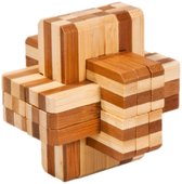 Puzzel - IQ puzzel - Bamboe - Blokkenkruis - 8.7x7.0x8.7cm
