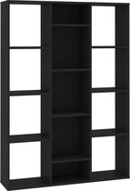 vidaXL-Kamerscherm/boekenkast-100x24x140-cm-bewerkt-hout-zwart