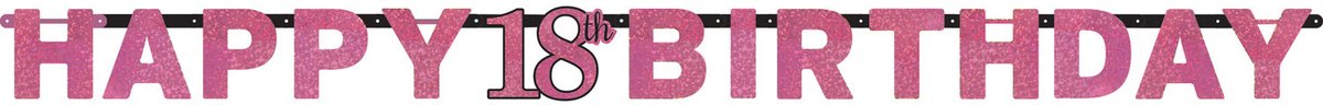 Amscan by Riethmuller - Riethmüller - Sparkling Celebrations – Letter Slinger 18 Pink (2,13 meter)