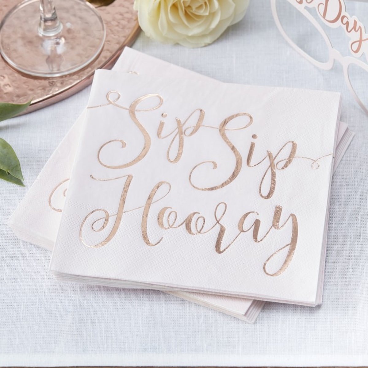 Ginger Ray - Ginger Ray - Servetten Sip Sip Horary rose gold 16x