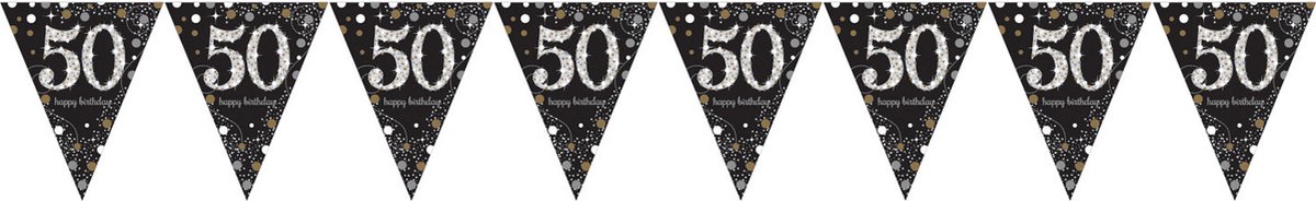 Amscan by Riethmuller - Riethmüller - Sparkling Celebrations - Vlaggenlijn 50 Goud (4 meter)