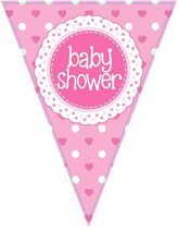 babyshower versiering slinger / vlaggenlijn roze - meisje