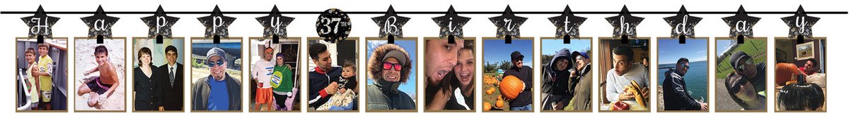 Amscan by Riethmuller - Riethmüller - Sparkling Celebrations - DIY Fotoslinger Goud, Zilver, Zwart (320 cm)