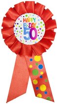 Rozet - Rainbow dots - Happy birthday - 50 Jaar