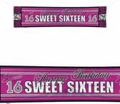 Straatbanner - Sweet 16 - Roze - 40x180cm