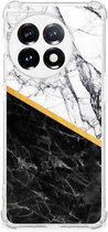 Back Cover OnePlus 11 Smartphone hoesje met doorzichtige rand Marble White Black