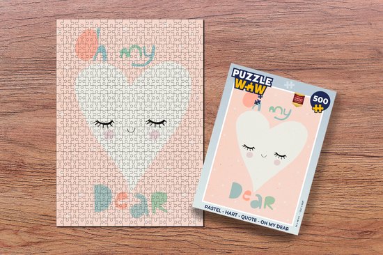 Puzzel Pastel - Hart - Quote - Oh my dear - Legpuzzel - Puzzel 500