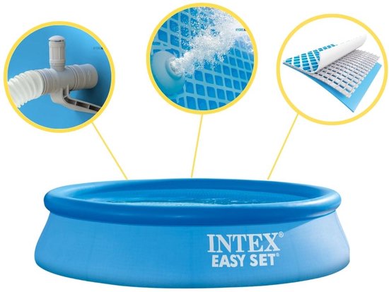 Intex Easy Set Zwembad - Opblaaszwembad - 366x76 cm - Inclusief Solarzeil, Onderhoudspakket, Filter en Onderhoudsset