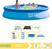 Intex Easy Set Zwembad - Opblaaszwembad - 396x84 cm - Inclusief Afdekzeil, Onderhoudspakket, Zwembadpomp, Filter, Grondzeil, Onderhoudsset en Solar Mat
