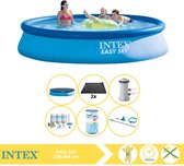 Intex Easy Set Zwembad - Opblaaszwembad - 396x84 cm - Inclusief Afdekzeil, Onderhoudspakket, Filter, Onderhoudsset en Solar Mat