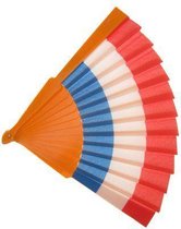 Waaier 27 cm rood-wit-blauw-oranje