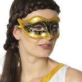 Masker met band goud/zwart