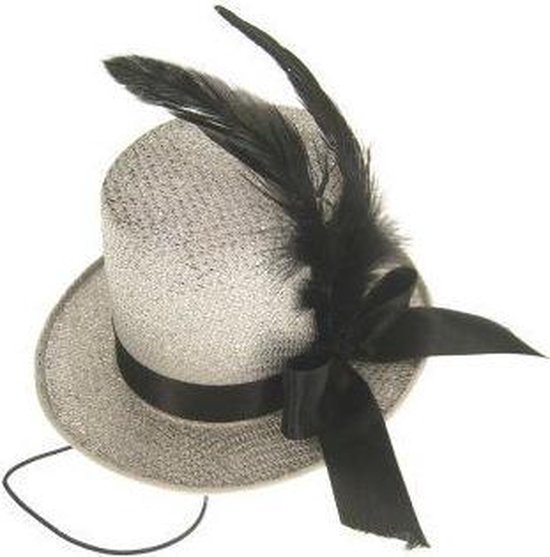 Chapeau Haut de forme / Rocambole paillettes argent