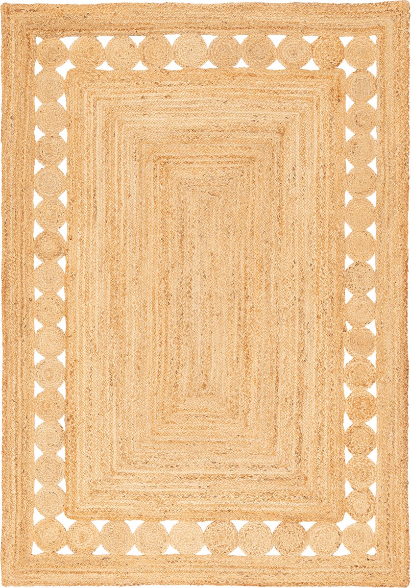 Pergamon Natuurvezel tapijt Jute Salsa Ethno Border