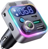 Joyroom Bluetooth Muziek FM Transmitter Handsfree Bellen met BassBooster USB-C & 2x USB-A Lader Zwart