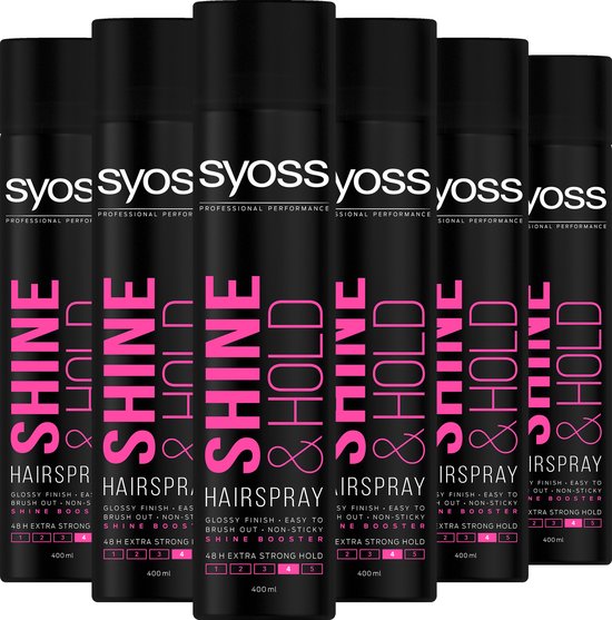 SYOSS - Shine & Hold Hairspray - Haarlak - Haarstyling - Voordeelverpakking - 6 Stuks