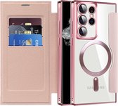 Hoesje MagSafe RFID Pasjeshouder Roze Geschikt voor Samsung Galaxy S22 Ultra