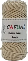 Cafuné Macrame koord - 2 mm - Creme - 70m - 100gr - buiskoord - haken - breien - weven