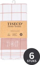 Tiseco Home Studio - Keukenhanddoek PHARAO BML - SET/6 - 100% katoen - met ophanglus - ultra-absorberend - sneldrogend- duurzaam materiaal - 50x70 cm - Roze