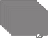 Placemat effen grijs - Grijze placemats kunststof - 45x30 cm - 6 stuks - Borden onderleggers antislip - Decoratie voor op tafel - Tafelonderlegger vinyl - Tafelversiering minimalisme - Bord onderlegger - Tafeldecoratie accesoires