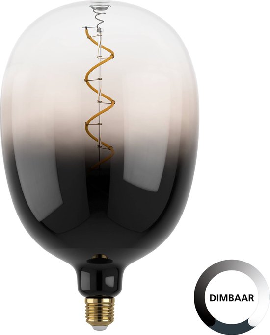 EGLO LED Lamp - E27 - Ø 18 cm - T180 - Smoke - 1800K - Dimbaar