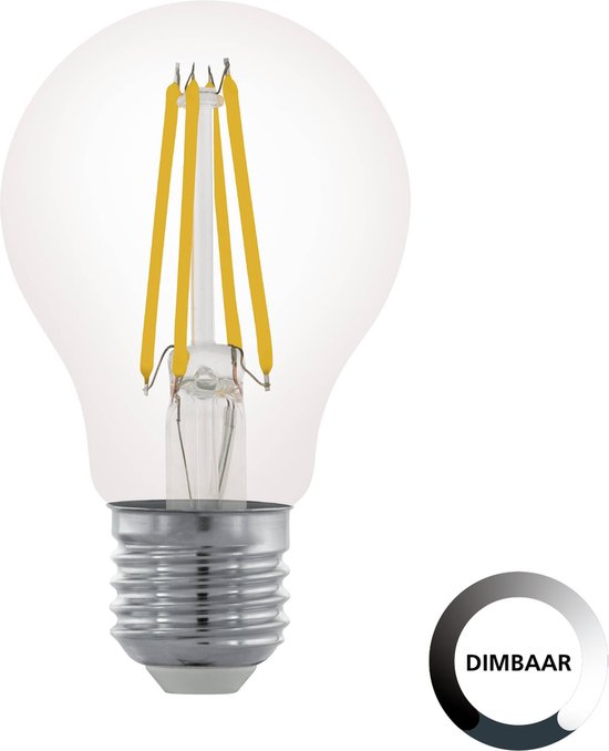 EGLO LED Lamp - E27 - Ø6 cm - A60 - 2700K - 7,5W -  Dimbaar
