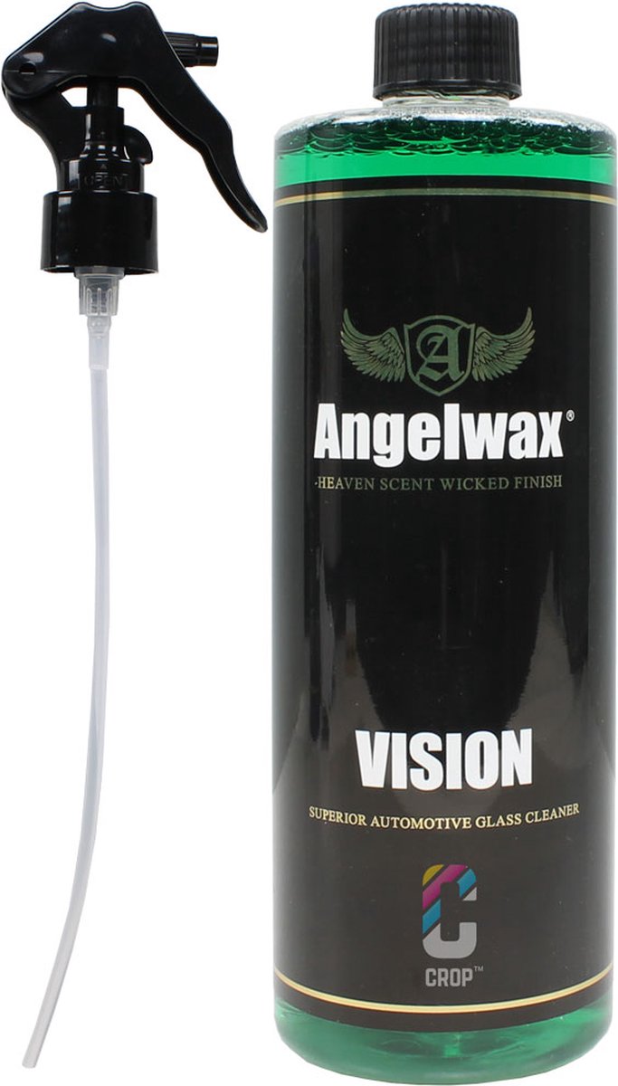 Angelwax Vision Glass Cleaner glasreiniger 500ml - ready to use” formule die snel en krachtig reinigt zonder strepen of vlekken achter te laten op uw glas