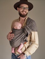 HÉ BOO ! - Grijs- Porte-bébé en lin - Porte-bébé - Écharpe de portage - Bébé de portage - Châle bébé - Porte- Bébé
