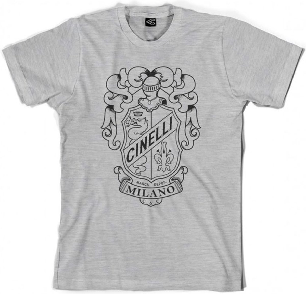 Cinelli Crest T-shirt Met Korte Mouwen Grijs M Man