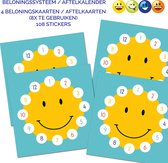 Beloningssysteem + Stickers - 4 Beloningskaarten met Beloningsstickers - Beloningssysteem - Zindelijkheidstraining - Beloningssysteem Jongens - Zindelijkheidstraining Kind - Aftelkalender voor Kinderen - Aftelkalender - Aftel Kalender - Smiley