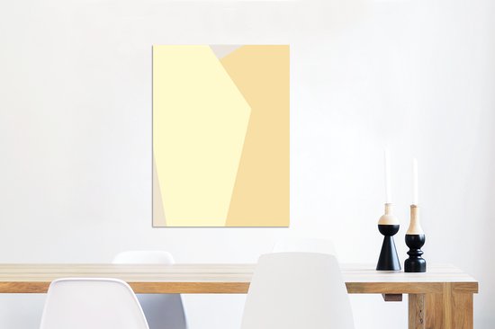 Décoration murale Métal - Peinture Aluminium Industriel - Jaune - Abstrait - Formes - Nuances - 60x80 cm - Dibond - Photo sur aluminium - Décoration murale industrielle - Pour le salon/chambre