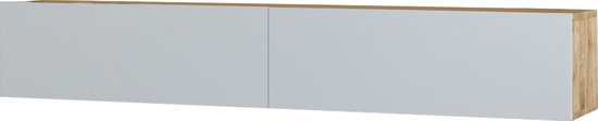 TV Meubel - Stijlvol Eiken & Wit Design - 180x29,6x31,6cm - Duurzaam Melamine Materiaal