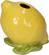 Vaas - Citroenvaas - Bloemenvaas - Keramiek - geel - 10 cm - Natuurlijk Bloemen
