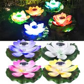 Waterlelie solar Lamp set van 4 kleuren - lotus Vorm Vijver Garden Pool - Led verlichting - drijvende zwembad verlichting - Zonne energie - jacuzzi nep kunststof
