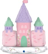 XL folie ballon Droom Kasteel in pastel kleuren - folie - ballon - kasteel - prinses - kinderfeest - verjaardag - decoratie