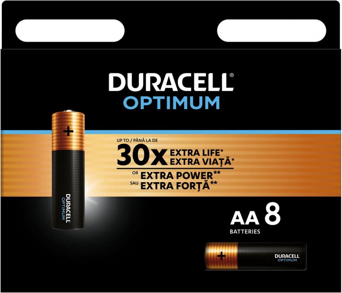 Duracell Optimum Alkaline AA batterijen - 8 stuks