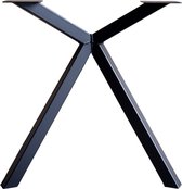 SET (2 X) Stalen X Y met knik Tafelpoten Zwart Koker X - Metalen Tafel Onderstel X + 3 jaar garantie