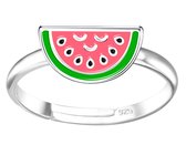Joy|S - Zilveren meloen ring - verstelbaar - voor kinderen