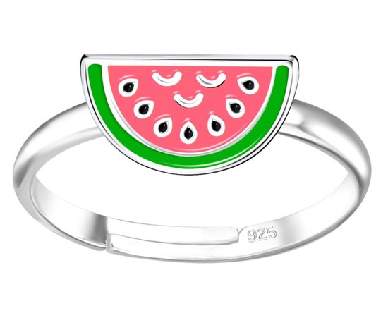 Joy|S - Zilveren meloen ring - verstelbaar - voor kinderen