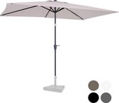 VONROC Premium Parasol Rapallo 200x300cm – Duurzame parasol - Kantelbaar – UV werend doek - Grijs – Incl. beschermhoes
