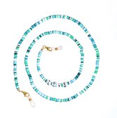Zonnebril Ketting LOVE - Green / Blue | 70 cm | Brillenkoord Bijoux / Polyemeer | Fashion Favorite