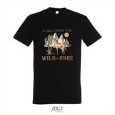 T-shirt If i was a cowgirl i'd be wild and free - T-shirt korte mouw - zwart - 10 jaar