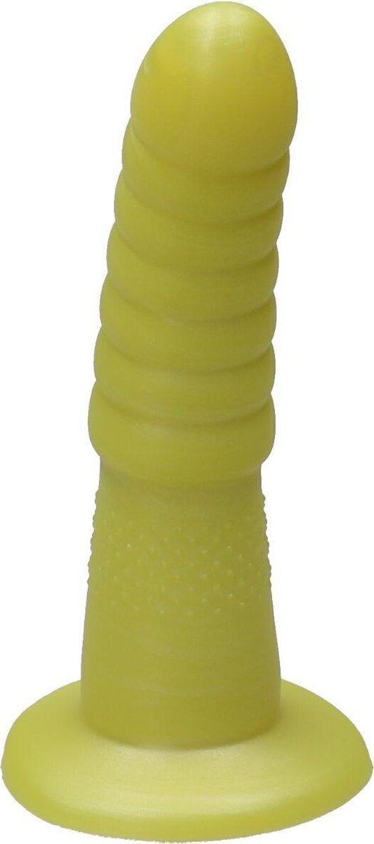 Goedkoopste Ylva & Dite - Aria - Siliconen Anale / Vaginale dildo - Made in Holland - Citroen Geel Metallic