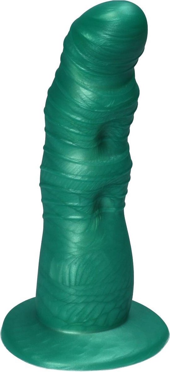 Goedkoopste Ylva & Dite - Rhea - Siliconen Dildo met zuignap - Made in Holland - Fruit Groen Metallic
