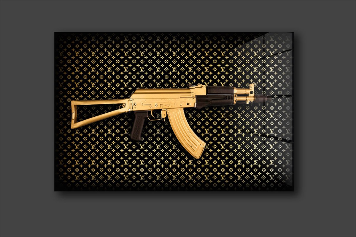 AK47 LV schilderij 90x60cm