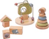 howa speelgoed de motricité jouets tour d'empilage en spirale perlée blocs de construction "petits bois" en bois 6028