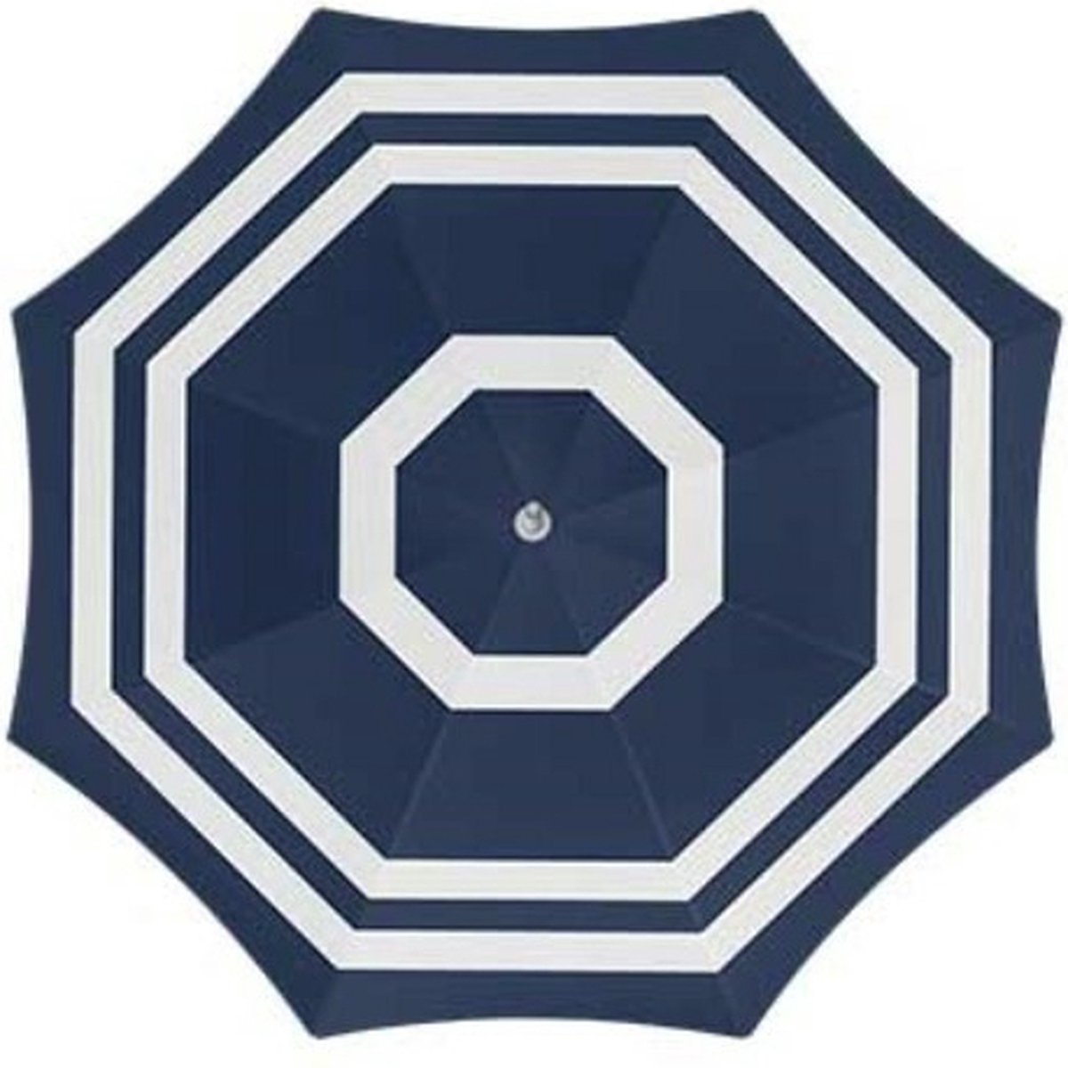 Parasol - blauw/wit - D180 cm - UV-bescherming - incl. draagtas