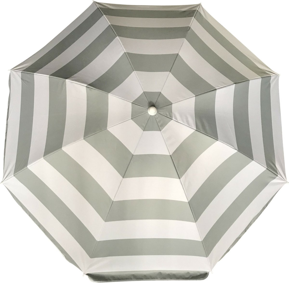 Parasol - zilver/wit - gestreept - D160 cm - UV-bescherming - incl. draagtas